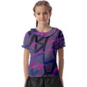 3d Lovely Geo Lines Kids  Frill Chiffon Blouse View1