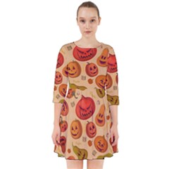 Pumpkin Muzzles Smock Dress by SychEva