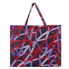 3d Lovely Geo Lines Vii Zipper Large Tote Bag by Uniqued