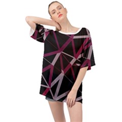 3d Lovely Geo Lines Iii Oversized Chiffon Top by Uniqued