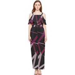 3d Lovely Geo Lines Iii Draped Sleeveless Chiffon Jumpsuit by Uniqued