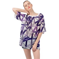 3d Lovely Geo Lines X Oversized Chiffon Top by Uniqued