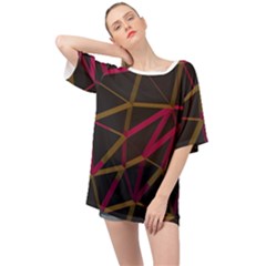 3d Lovely Geo Lines Xi Oversized Chiffon Top by Uniqued