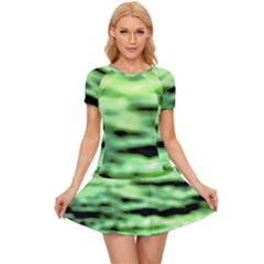 Green  Waves Abstract Series No13 Women s Sports Wear Set