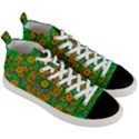 Stars Of Decorative Colorful And Peaceful  Flowers Men s Mid-Top Canvas Sneakers View3