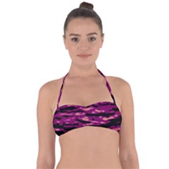 Velvet  Waves Abstract Series No1 Halter Bandeau Bikini Top by DimitriosArt