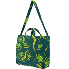 Folk Flowers Print Floral Pattern Ethnic Art Square Shoulder Tote Bag by Eskimos