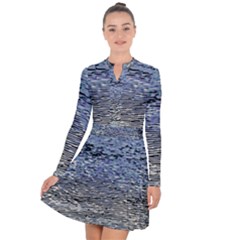 Silver Waves Flow Series 1 Long Sleeve Panel Dress by DimitriosArt