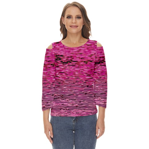 Pink  Waves Flow Series 1 Cut Out Wide Sleeve Top by DimitriosArt