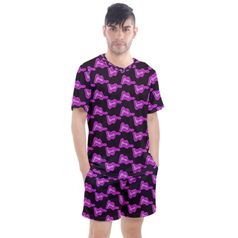 Abstract Waves Men s Mesh Tee And Shorts Set by SychEva