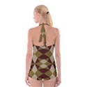 Abstract pattern geometric backgrounds   Boyleg Halter Swimsuit  View2