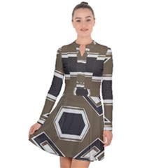 Abstract Pattern Geometric Backgrounds   Long Sleeve Panel Dress by Eskimos