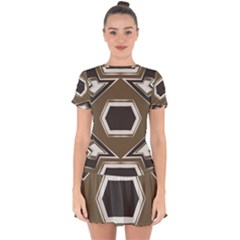 Abstract Pattern Geometric Backgrounds   Drop Hem Mini Chiffon Dress by Eskimos