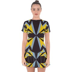 Abstract Pattern Geometric Backgrounds   Drop Hem Mini Chiffon Dress by Eskimos