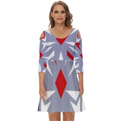 Abstract Pattern Geometric Backgrounds   Shoulder Cut Out Zip Up Dress by Eskimos