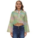 Pastel Mermaid Sparkles Boho Long Bell Sleeve Top View1