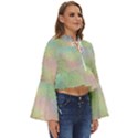 Pastel Mermaid Sparkles Boho Long Bell Sleeve Top View3