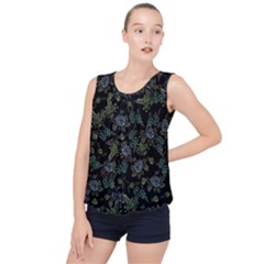 Moody Flora Bubble Hem Chiffon Tank Top by BubbSnugg