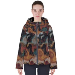 Colorful Abstract Women s Hooded Puffer Jacket by TopitOff