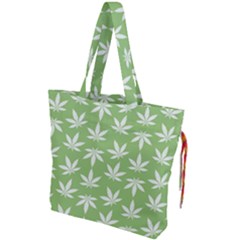 Weed Pattern Drawstring Tote Bag by Valentinaart