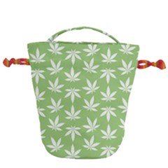 Weed Pattern Drawstring Bucket Bag by Valentinaart