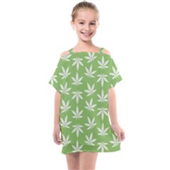 Weed Pattern Kids  One Piece Chiffon Dress by Valentinaart