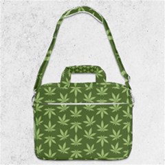 Weed Pattern Macbook Pro Shoulder Laptop Bag  by Valentinaart