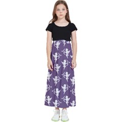 Cupid Pattern Kids  Flared Maxi Skirt by Valentinaart