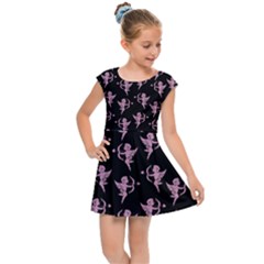 Cupid Pattern Kids  Cap Sleeve Dress by Valentinaart