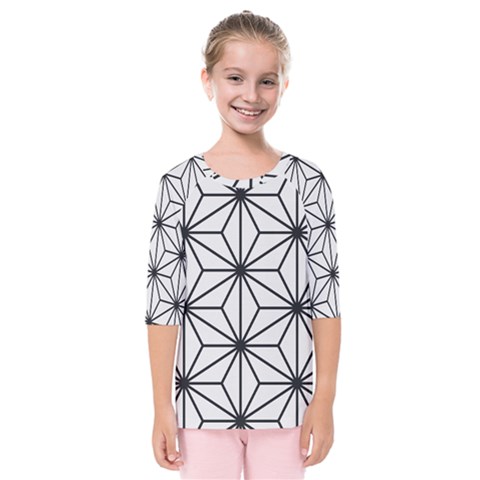 Black And White Pattern Kids  Quarter Sleeve Raglan Tee by Valentinaart