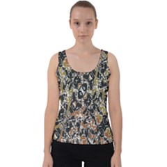 Modern Camo Tropical Print Design Velvet Tank Top by dflcprintsclothing