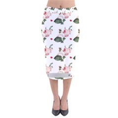 Love Spring Floral Velvet Midi Pencil Skirt by Janetaudreywilson