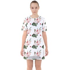 Love Spring Floral Sixties Short Sleeve Mini Dress by Janetaudreywilson