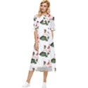 Love Spring Floral Bow Sleeve Chiffon Midi Dress View1