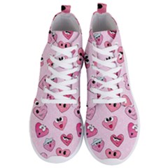 Emoji Heart Men s Lightweight High Top Sneakers by SychEva