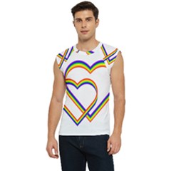 Rainbow Hearts Men s Raglan Cap Sleeve Tee by UniqueThings