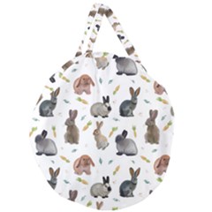 Cute Bunny Giant Round Zipper Tote by SychEva