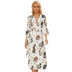 Cute Bunny Midsummer Wrap Dress by SychEva