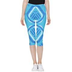 Abstract Pattern Geometric Backgrounds   Inside Out Lightweight Velour Capri Leggings  by Eskimos