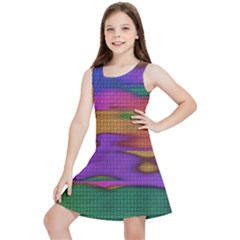 Puzzle Landscape In Beautiful Jigsaw Colors Kids  Lightweight Sleeveless Dress by pepitasart