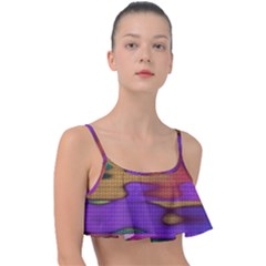 Puzzle Landscape In Beautiful Jigsaw Colors Frill Bikini Top by pepitasart