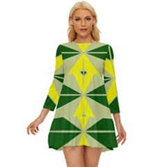 Abstract Pattern Geometric Backgrounds   Long Sleeve Babydoll Dress by Eskimos