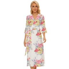 Flamingos Midsummer Wrap Dress by Sparkle