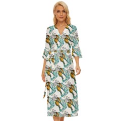 Nature Birds Midsummer Wrap Dress by Sparkle