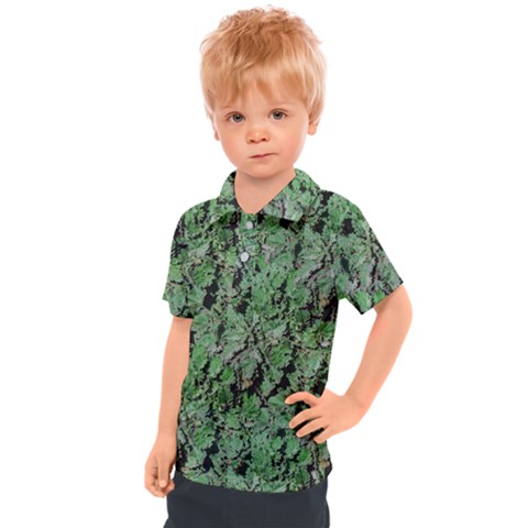 Botanic Camouflage Pattern Kids  Polo Tee by dflcprintsclothing