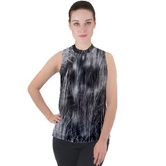 Field Of Light Abstract 1 Mock Neck Chiffon Sleeveless Top by DimitriosArt