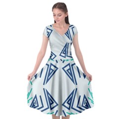 Abstract Pattern Geometric Backgrounds   Cap Sleeve Wrap Front Dress by Eskimos