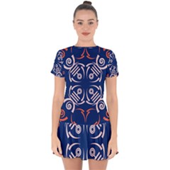 Abstract Pattern Geometric Backgrounds   Drop Hem Mini Chiffon Dress by Eskimos