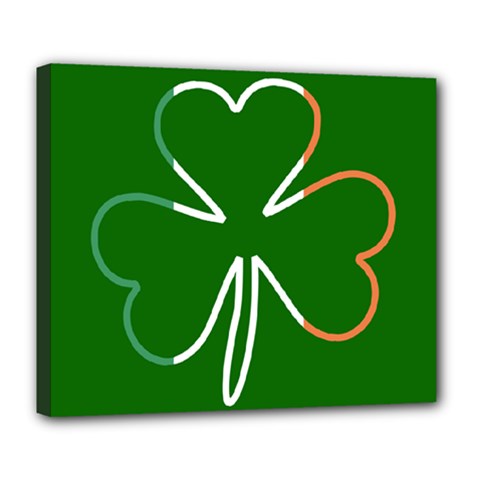 Shamrock Irish Clover St Patrick Deluxe Canvas 24  X 20  (stretched) by yoursparklingshop