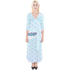 Flower Of Life  Quarter Sleeve Wrap Maxi Dress by tony4urban